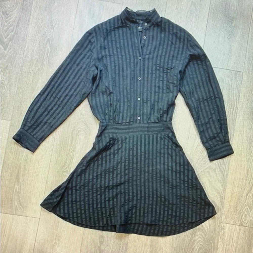 Elegant Black Striped Dress